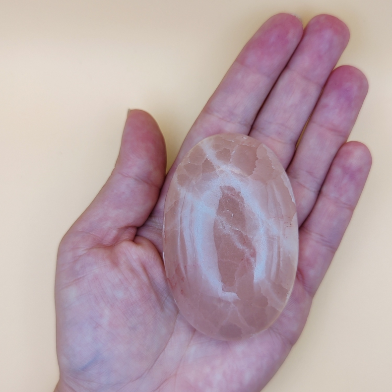 Rose Calcit Palm sten