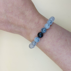 Sort Turmalin Kvarts Armbnd 8mm