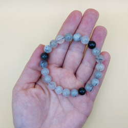 Sort Turmalin Kvarts Armbnd 8mm