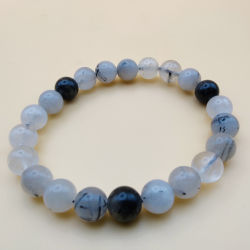 Sort Turmalin Kvarts Armbnd 8mm