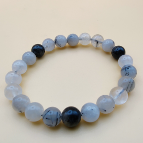 Sort Turmalin Kvarts Armbnd 8mm