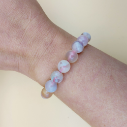 Blomster Agat Armbnd 8mm
