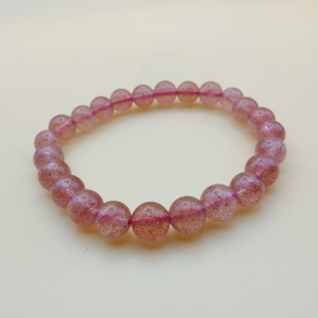 Jordb�r Kvarts Armb�nd 8mm