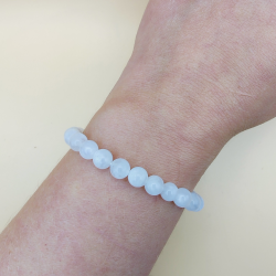 Hvid Mnesten Armbnd 6mm