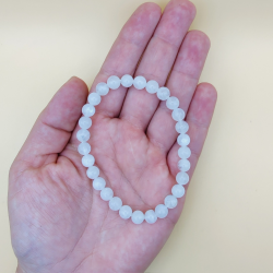 Hvid Mnesten Armbnd 6mm