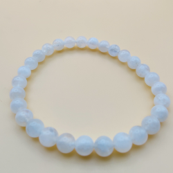 Hvid Mnesten Armbnd 6mm