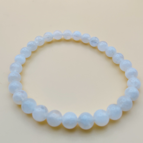 Hvid Mnesten Armbnd 6mm