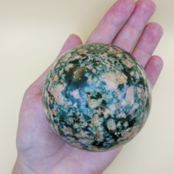 Grn ametyst med Epidot og Solsten Kugle