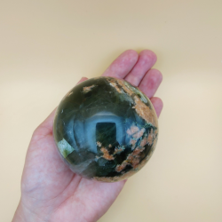 Grn ametyst med Epidot og Solsten Kugle