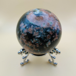 Grn ametyst med Epidot og Solsten Kugle