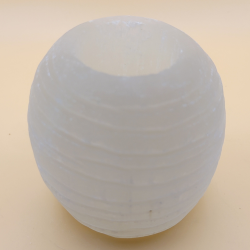 Satin Spar Snowball Lysestage 8cm