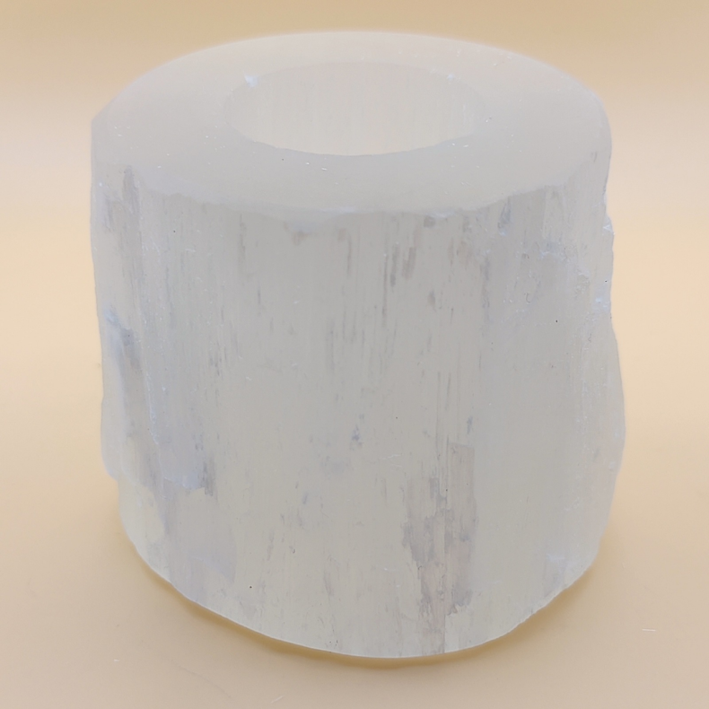 Satin Spar Cylinder Lysestage 8cm