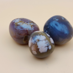 Sort blomster agat lommesten