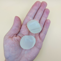 Hvid Calcit Lommesten 