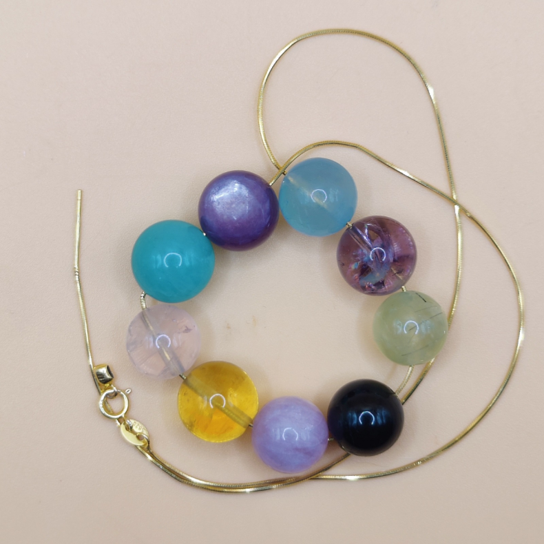 Chakra Harmoni Kollektion, Lilla Mica Gem Perle