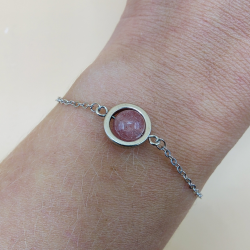 Slv Armbnd Med Jordbr Kvarts Perle