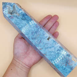 Stort Pink Moss Agat Trn