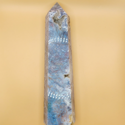 Stort Pink Moss Agat Trn