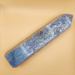 Stort Pink Moss Agat Trn