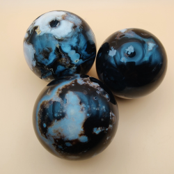 Sort Blomster Agat Kugle