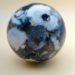 Sort Blomster Agat Kugle