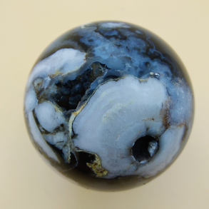 Sort Blomster Agat Kugle