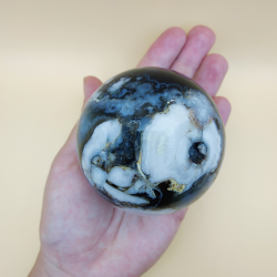 Sort Blomster Agat Kugle