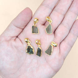 Moldavit Vedh�ng Forgyldt