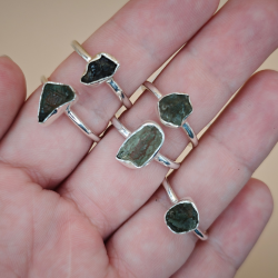 Moldavit Ring i s925 Slv