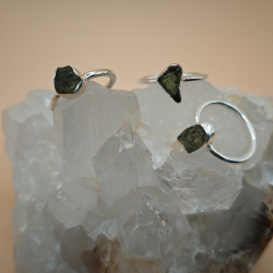 Moldavit Ring i s925 Slv