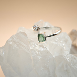 Grn og Pink Turmalin Slv Ringe