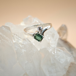 Grn og Pink Turmalin Slv Ringe