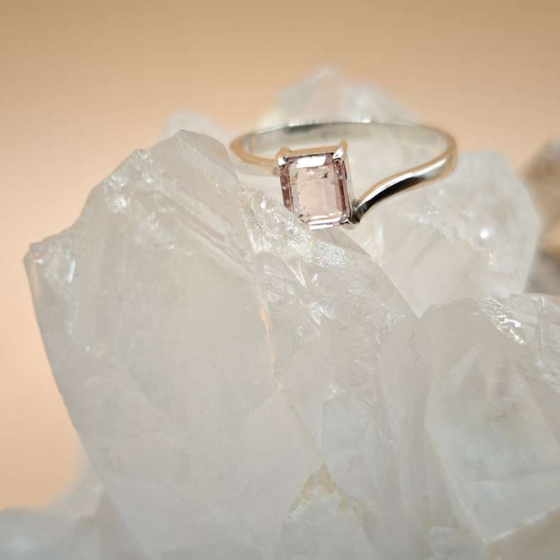 Gr�n og Pink Turmalin S�lv Ringe