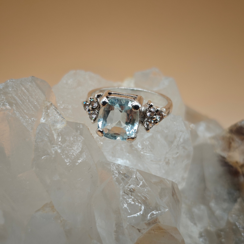 Akvamarin S�lv Ring