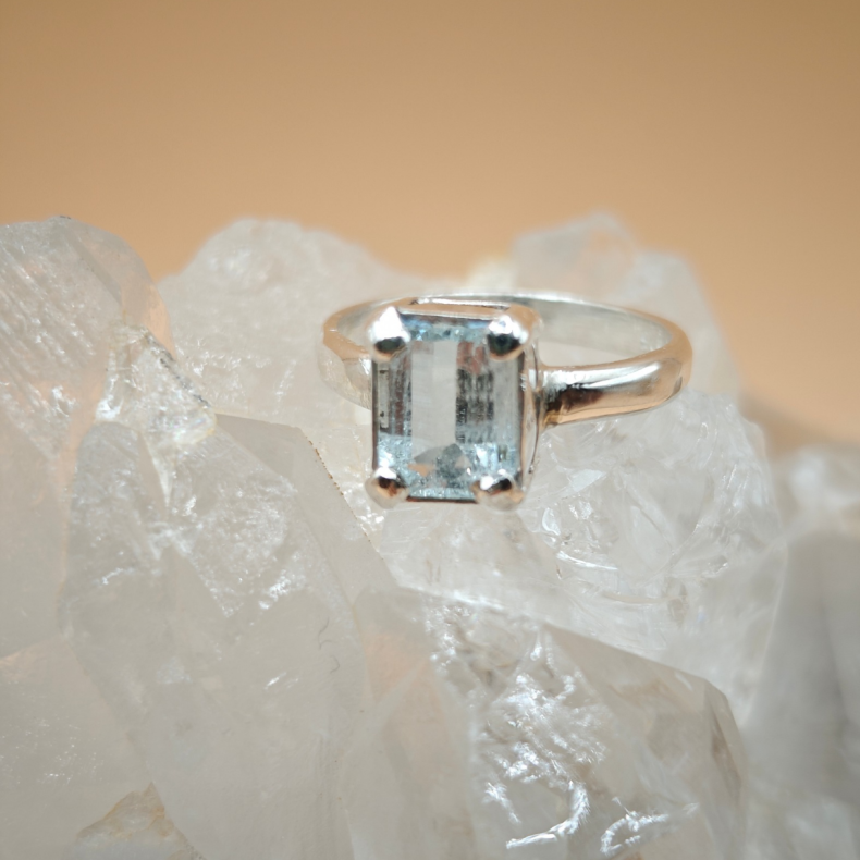 Akvamarin S�lv Ring