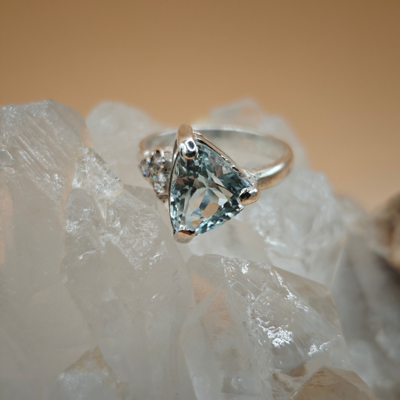 Akvamarin S�lv Ring