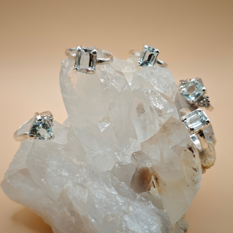 Akvamarin S�lv Ring
