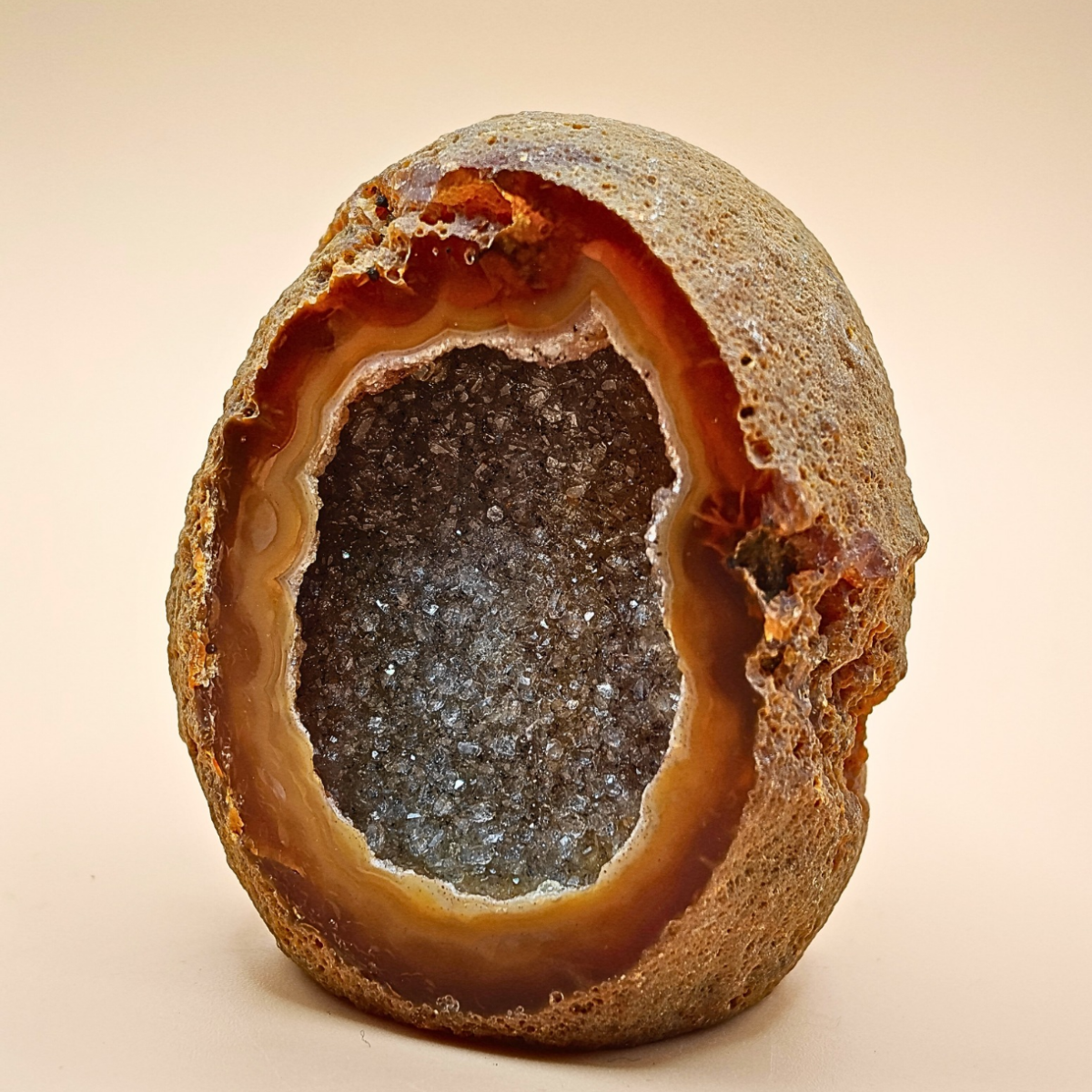 Gul Agat Geode - Rå Krystaller - SK-KRYSTALLER