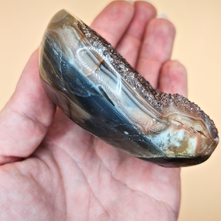 Uruguay Ametyst Hjerter med Agat striber