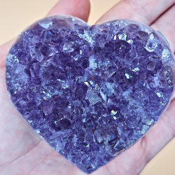 Uruguay Ametyst Hjerter med Agat striber