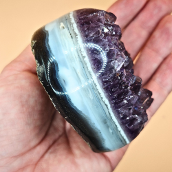 Uruguay Ametyst Hjerter med Agat striber