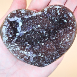 Uruguay Ametyst Hjerter med Agat striber