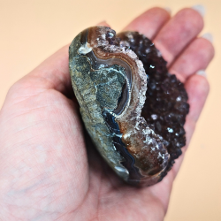 Uruguay Ametyst Hjerter med Agat striber