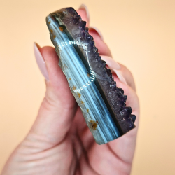 Uruguay Ametyst Hjerter med Agat striber