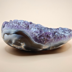 Poleret Ametyst geode med Orca agat