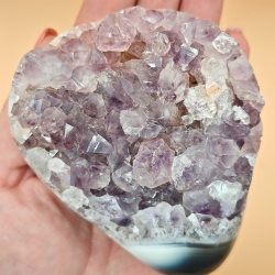 Poleret Ametyst geode med Orca agat