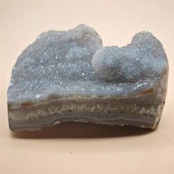 Grnt Ametyst Hjerte med Druzy