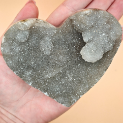 Grnt Ametyst Hjerte med Druzy