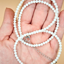 Krystal halskde med Facetslebne Perler 