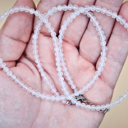 Krystal halskde med Facetslebne Perler 